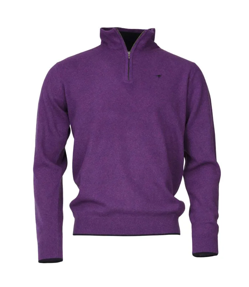 Laksen Wilton Heather Zip Neck Jumper